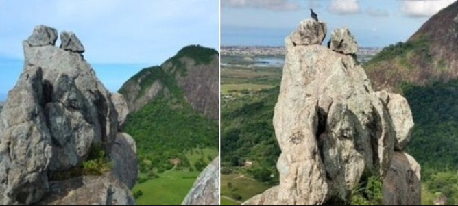 ブラジル・リオデジャネイロ州マリカにある「ペドラ・ド・マカコ」の全景。［マリカ市観光公式ホームページ キャプチャー］