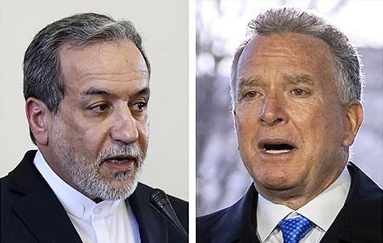 イランのアッバス・アラグチ外相と米国のスティーブ・ウィトコフ中東担当特使。AP＝聯合ニュース