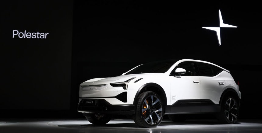 中国吉利自動車傘下の電気自動車（EV）ブランド、ポールスターの「ポールスター3」。ポールスター3は米国に生産工場があるが、来年からは米国国内で販売できなくなる。［ニュース1］