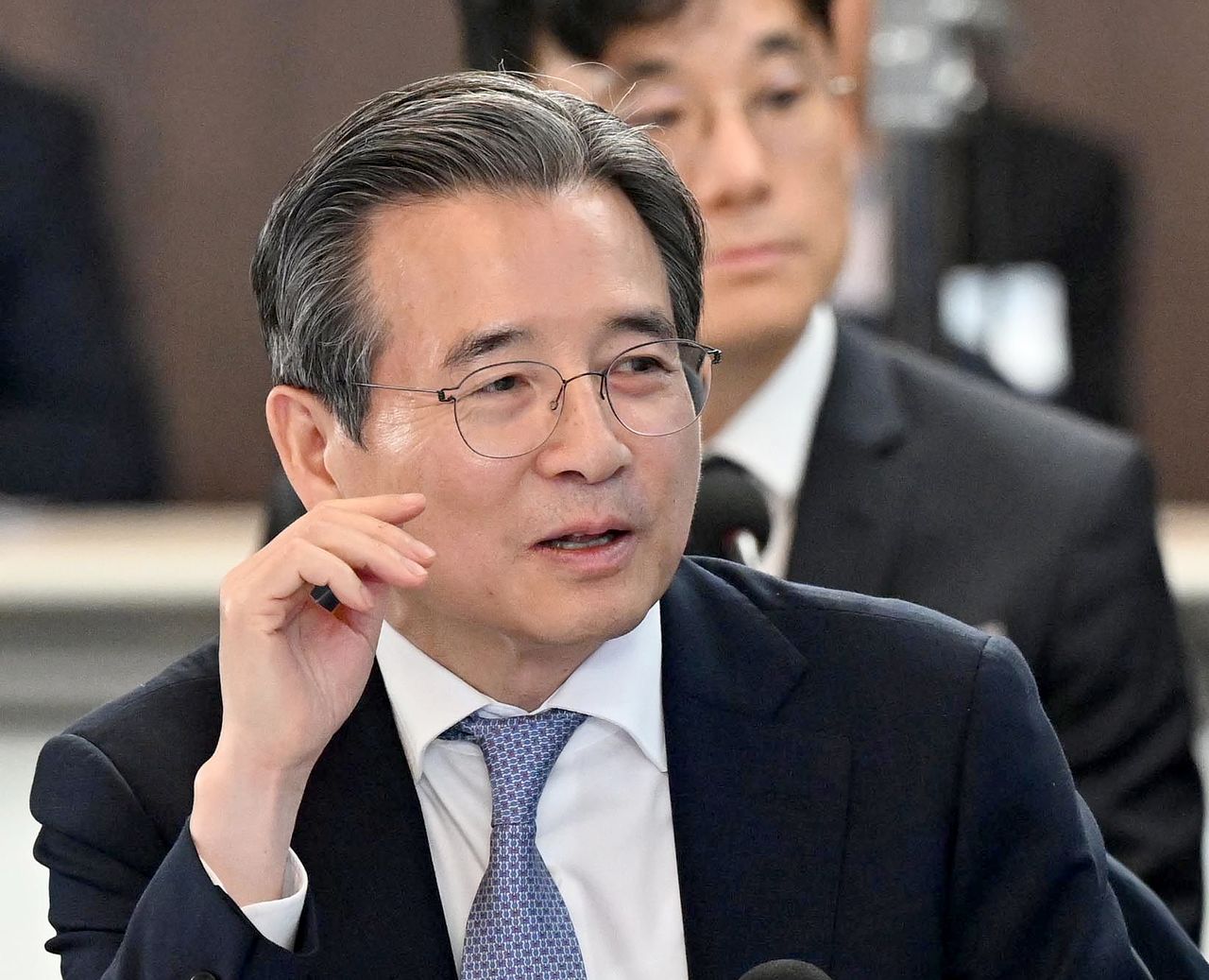 青瓦台（チョンワデ、韓国大統領府）の金容範（キム・ヨンボム）政策室長。［写真 青瓦台写真記者団］
