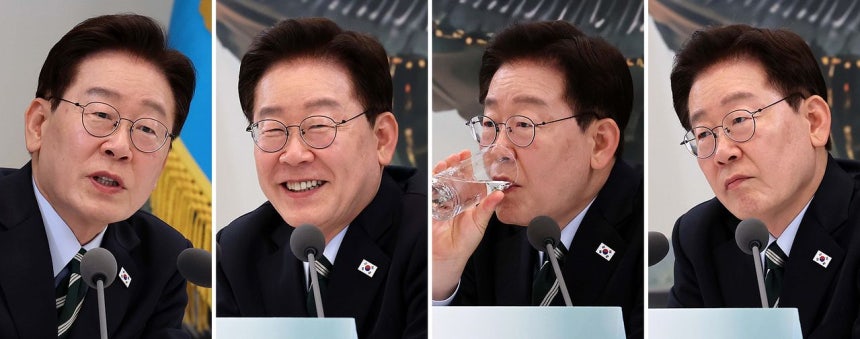 韓国の李在明（イ・ジェミョン）大統領が16日、青瓦台（チョンワデ、大統領府）で科学技術情報通信部、保健福祉部、性平等家族部などから業務報告を受けた。李大統領はこの日、閣僚らに向けて「いまだに自分の仕事が何なのか分かっていない人がいる」と公開で警告した一方、午後の業務報告では何度も笑い声を上げる場面もあった。［青瓦台写真記者団］