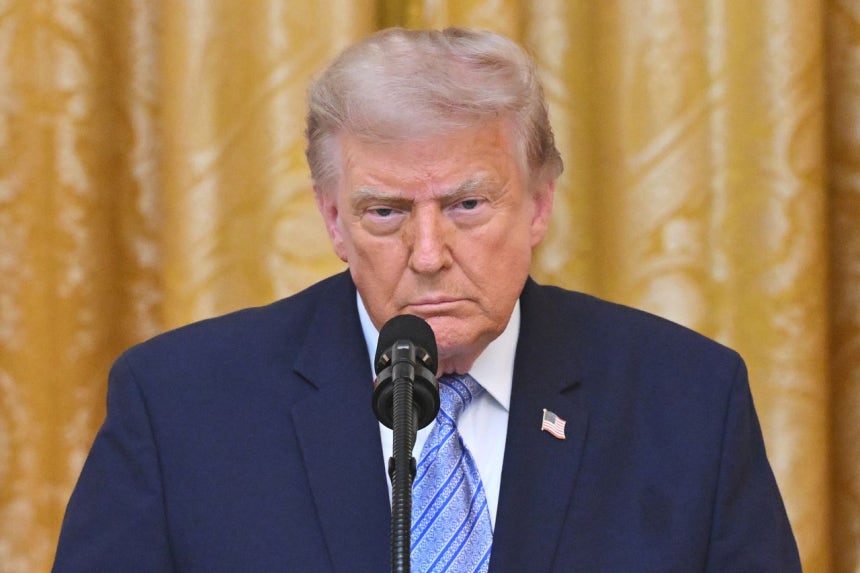 ドナルド・トランプ米大統領が16日（現地時間）、ホワイトハウスで行った国民向け演説で、2020年米大統領選挙への中国の介入疑惑について言及している。AP＝聯合ニュース