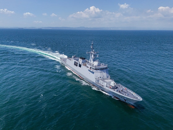 HD現代重工業が昨年、フィリピン海軍に引き渡した3200トン級護衛艦。カナダ潜水艦受注戦で苦杯をなめた韓国造船は中東、東南アジア、欧州などで相次いで受注競争をする予定だ。 ［写真 HD現代重工業］