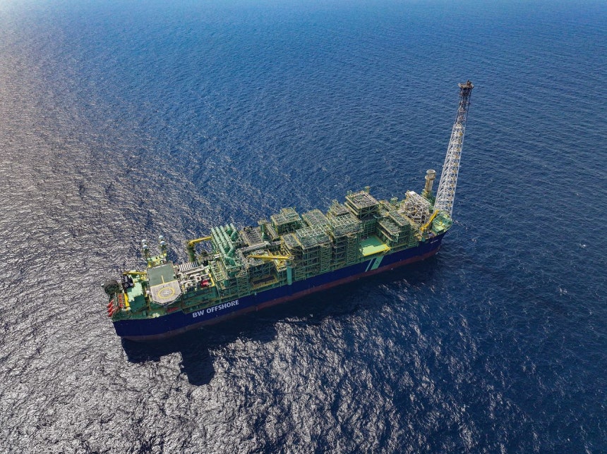 オーストラリア北西部沖に位置する浮体式生産・貯蔵・積出設備（FPSO）。［写真 SKイノベーションE＆S］