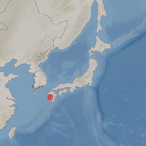 29日午後10時19分、熊本県熊本市の南南西53キロ沖でマグニチュード（M）5．8の地震が発生した。［写真 韓国気象庁］