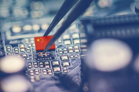 中国半導体関連イメージ。［中央フォト］