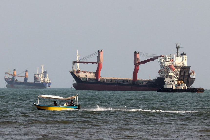 10日のホルムズ海峡。AFP＝聯合ニュース