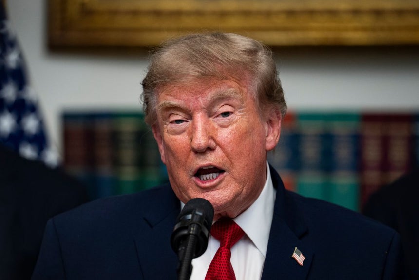 19日（現地時間）、ホワイトハウスで発言するドナルド・トランプ米大統領。EPA＝聯合ニュース