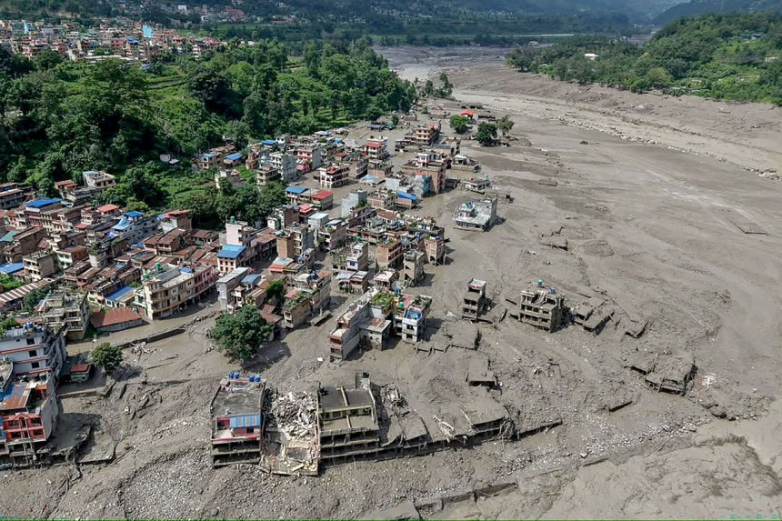 26日にネパールで洪水が発生した。［写真 聯合ニュース］