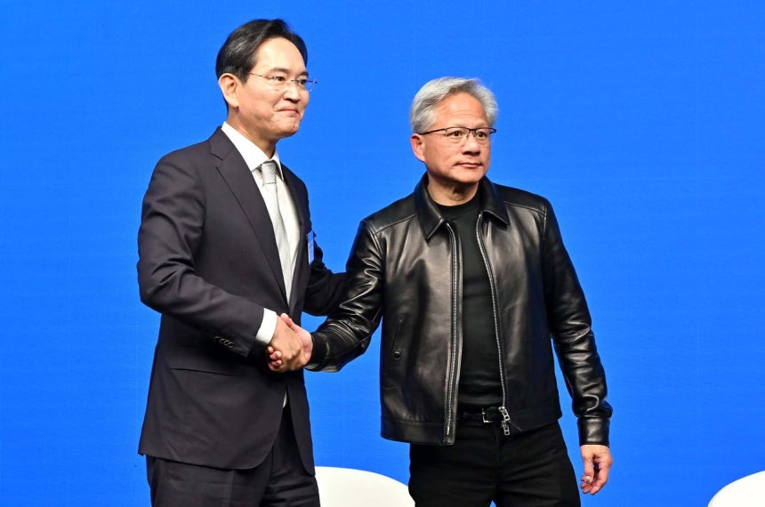 サムスン電子の李在鎔（イ・ジェヨン）会長とエヌビディアのジェンスン・フアンCEO