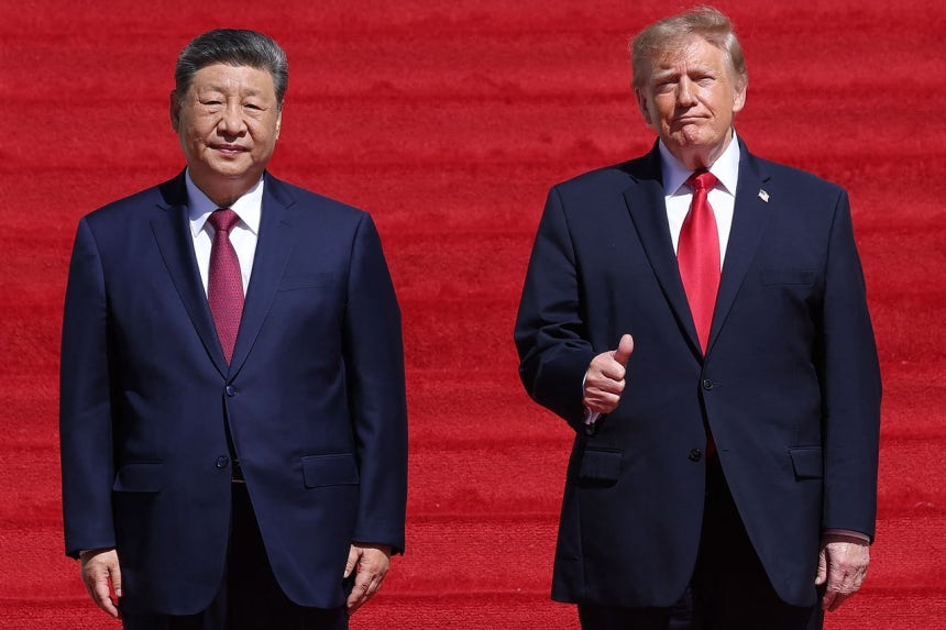 25日（現地時間）、ドナルド・トランプ米大統領（右）と習近平中国国家主席。［AFP＝聯合ニュース］