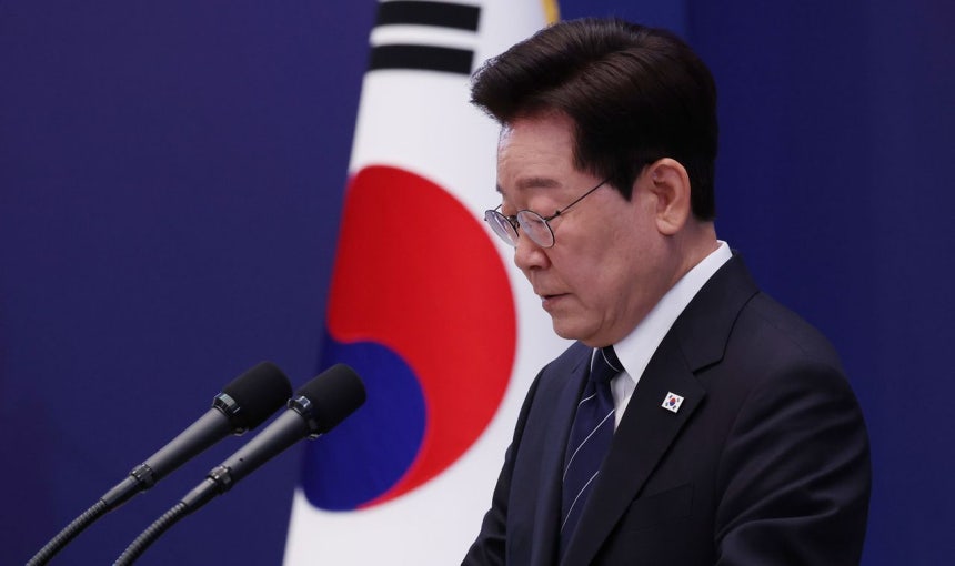 9月18日、李在明大統領が青瓦台迎賓館で就任後7回目の記者会見を行っている。 青瓦台写真記者団