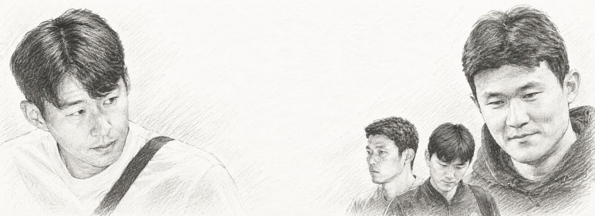 孫興慜（ソン・フンミン）、黄喜燦（ファン・ヒチャン）、黄仁範（ファン・インボム）、金玟哉（キム・ミンジェ、左から）  ［写真 AI活用イメージ］