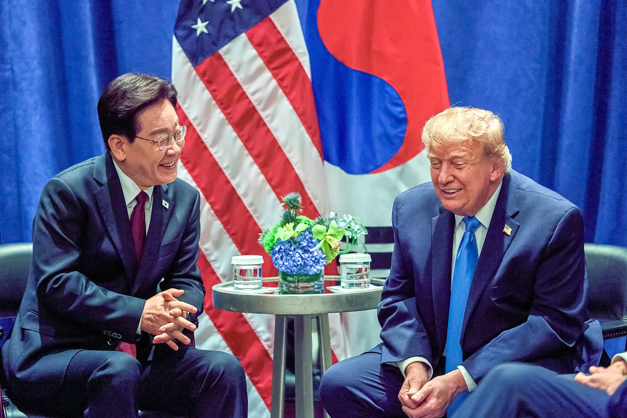 李在明大統領が先月22日にニューヨークでトランプ米大統領と会談している。［写真 聯合ニュース］